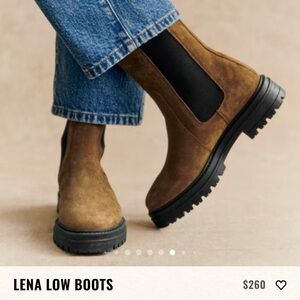 Sezane Brown and Black Ankle Boots